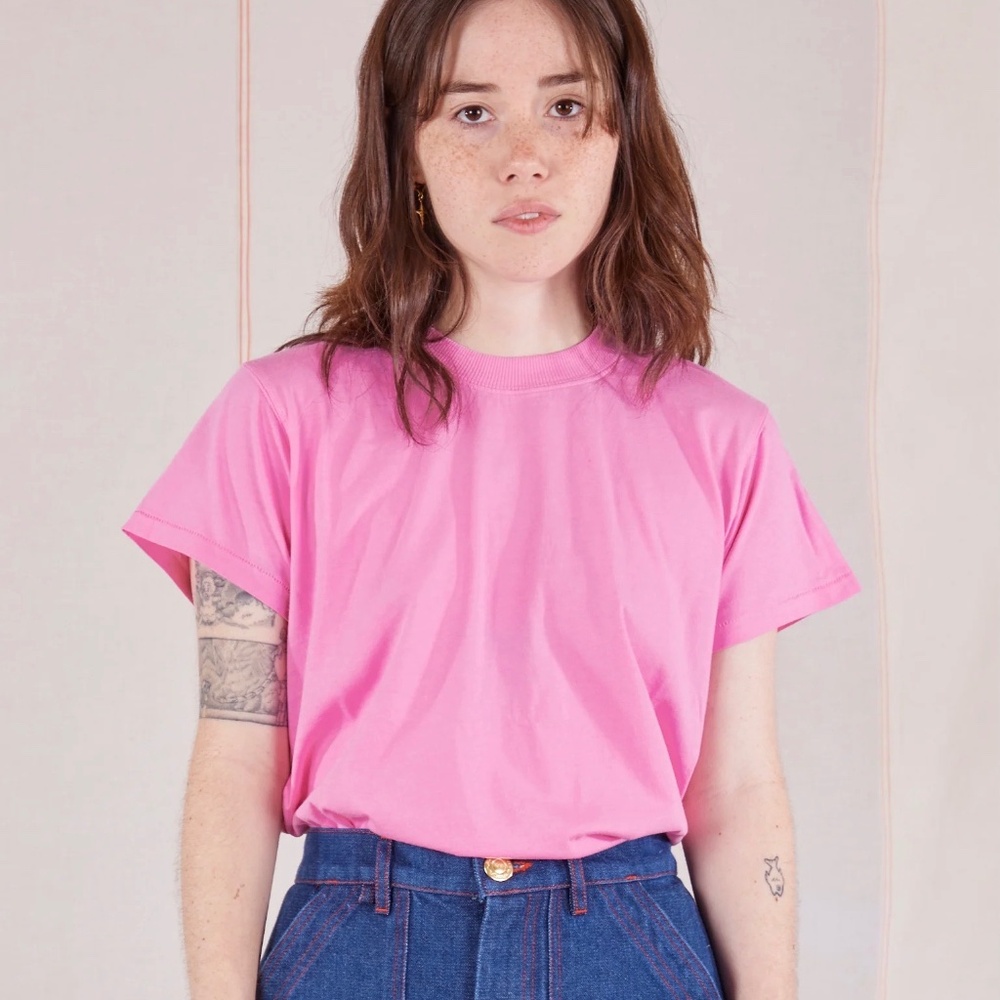 NWOT Big Bud Press The Organic Vintage Tee Bubblegum Pink XXS